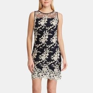 NEW Lauren Ralph Lauren Womens Size 6 Lace Dress Embordered $200